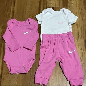 Nike Baby Girl Pink 3-Piece Set | 3M | Bundle Friendly